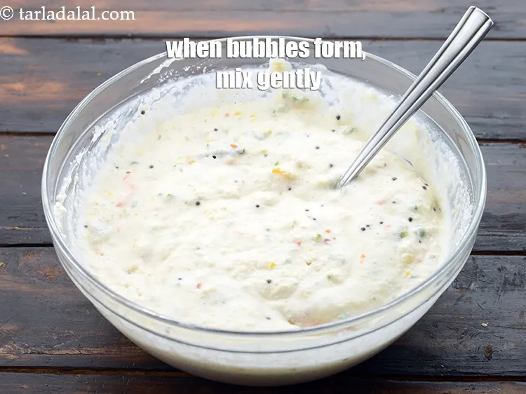 Step 28 – When the bubbles form, mix gently.