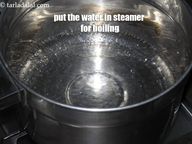 Step 30 – Also, put the water in steamer for boiling. If the water is too less, it …