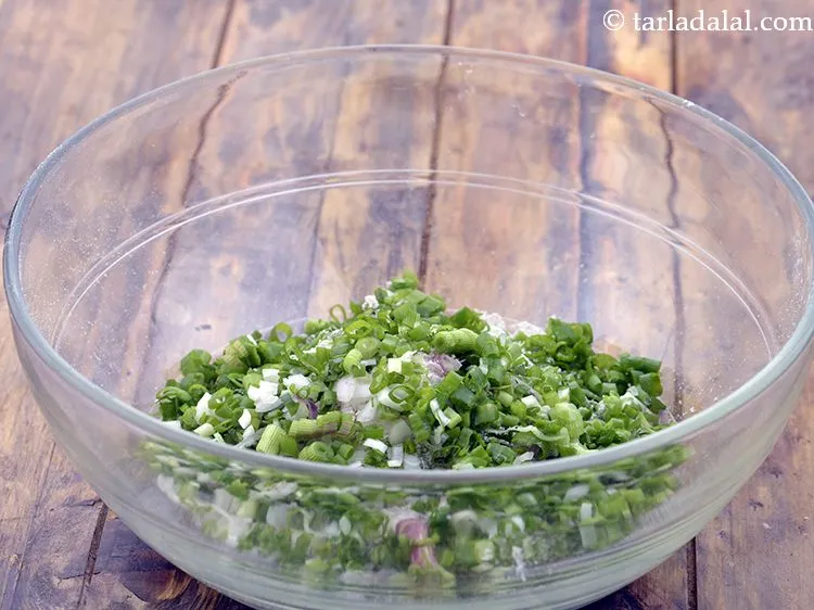 Step 4 – Add chopped spring onions whites and greens both. If you don&rsquo;t have spring onions, you …