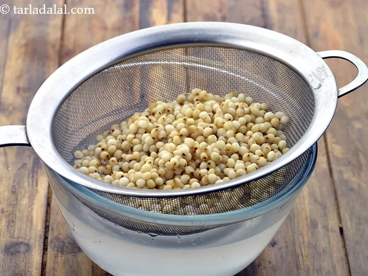 Step 5 – Next day, drain it using a strainer and discard the water.