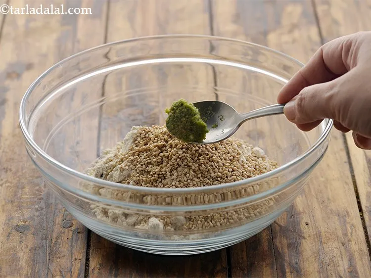 Step 26 – Add ginger-green chilli paste for spicy touch. This small quantity of paste truly perks up …