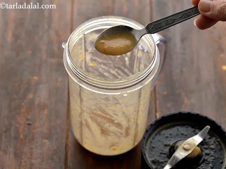 Step 9 – Blend in a mixer till really smooth. Ensure that no pieces of dates remain behind, …