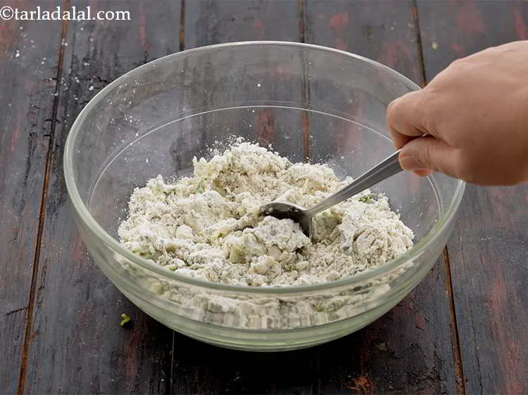 Step 11 – Initially mix the mixture and water with a spoon so that you do not burn …