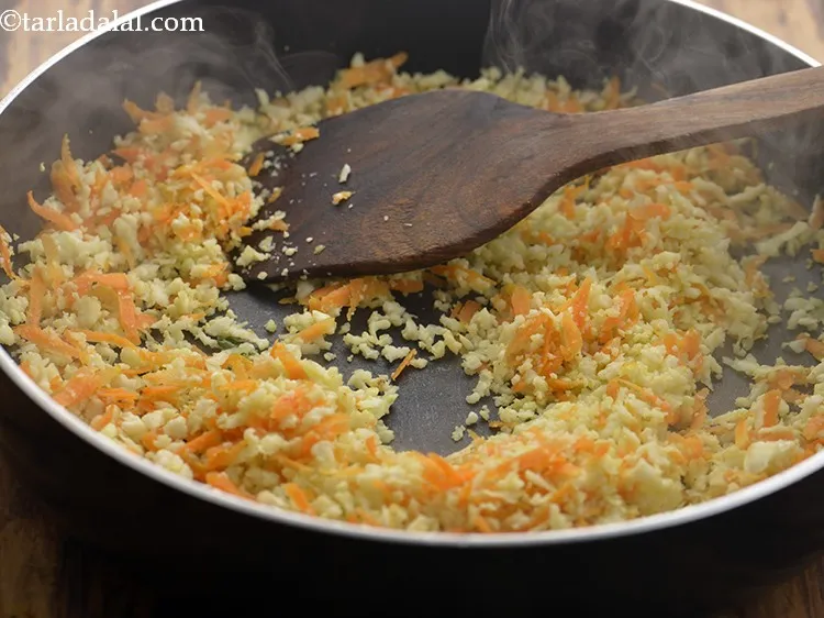 Step 17 – Saut&eacute; on a medium flame for 3 minutes. This is to cook the carrot and …
