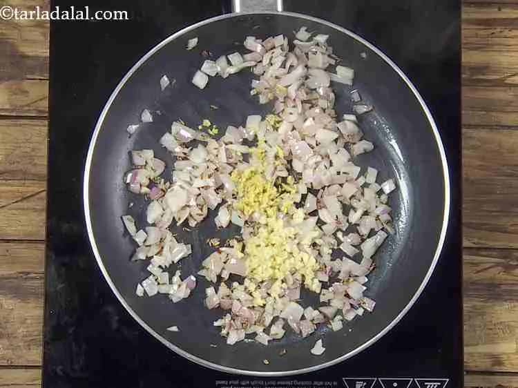 Step 6 – Add the ginger, garlic and saut? on a medium flame for 2 minutes. Freshly pounded …