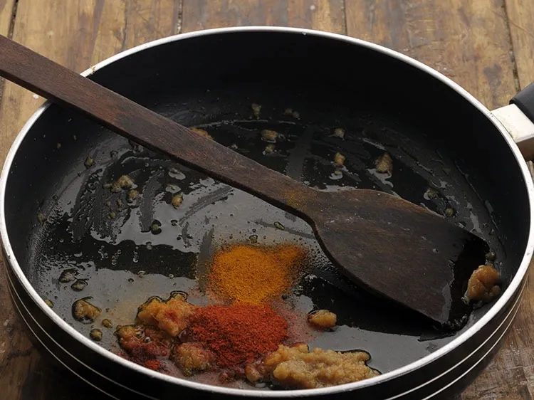 Step 17 – Add turmeric powder.