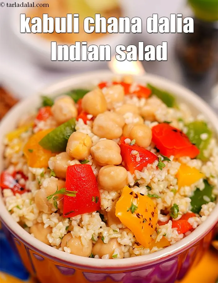 Step 29 – Serve <strong>broken wheat salad | kabuli chana broken wheat Indian salad</strong> |&nbsp;<strong>folic acid, vitamin B3, …