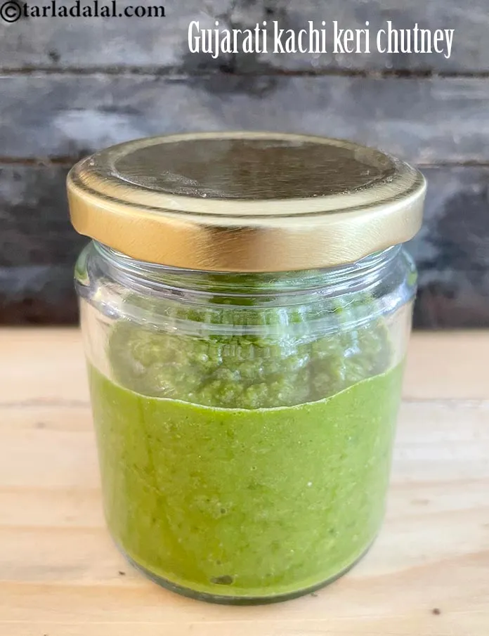 Step 22 – Serve <strong>kachi keri ni chutney | raw mango chutney | Gujarati kachi keri chutney |</strong>&nbsp;immediately …