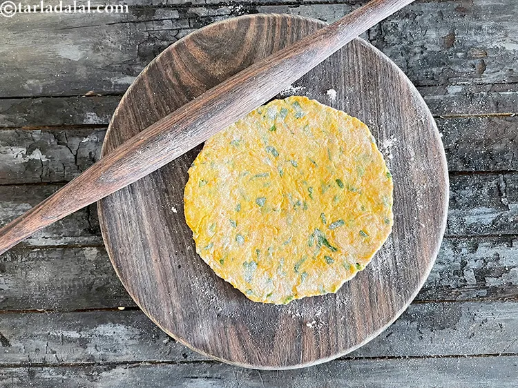 Step 22 – Roll out a portion of the dough into a 125 mm. (5") diameter circle using …