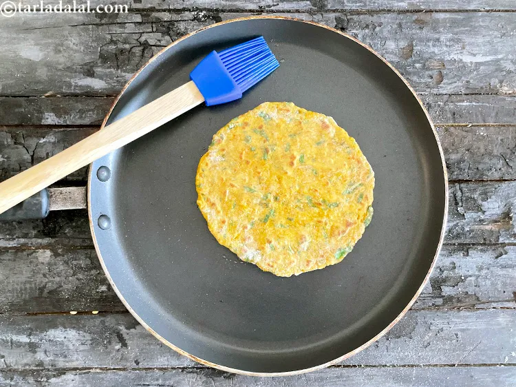 Step 28 – Brush the cooked part with oil.