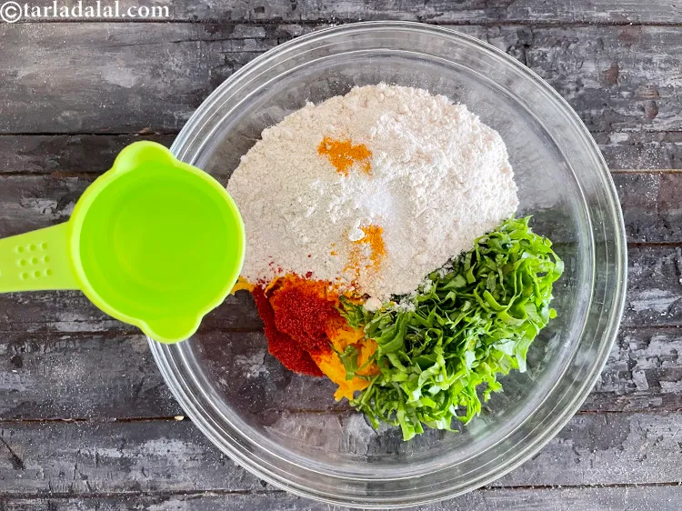 Step 16 – Add very little water to make a soft dough. We added 1 1/2 tablesppons water. …