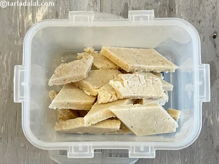 Step 21 – You can store <strong>quick cashew barfi | cashew burfi | homemade kaju barfi | halwai …