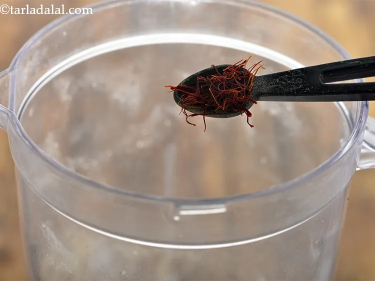 Step 13 – Add &frac12; tsp of saffron strands to the jar as well.&nbsp;