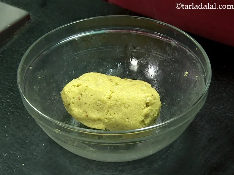 Step 25 – After 10 minutes, add milk and knead into a dough.&nbsp;