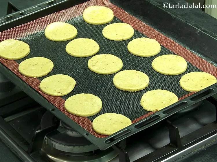 Step 33 – Arrange all the circles on a cookie sheet placed on a baking tray. If you …