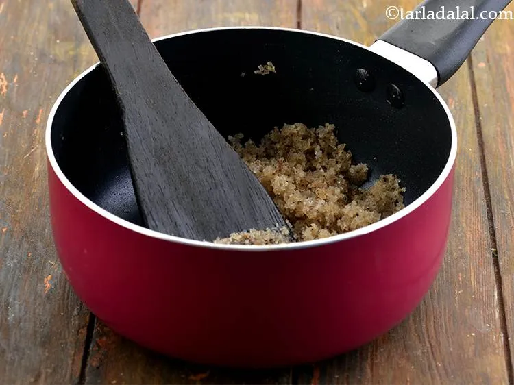 Step 14 – Cook for 3-4 minutes till the sugar melts. Switch the flame off and keep the …