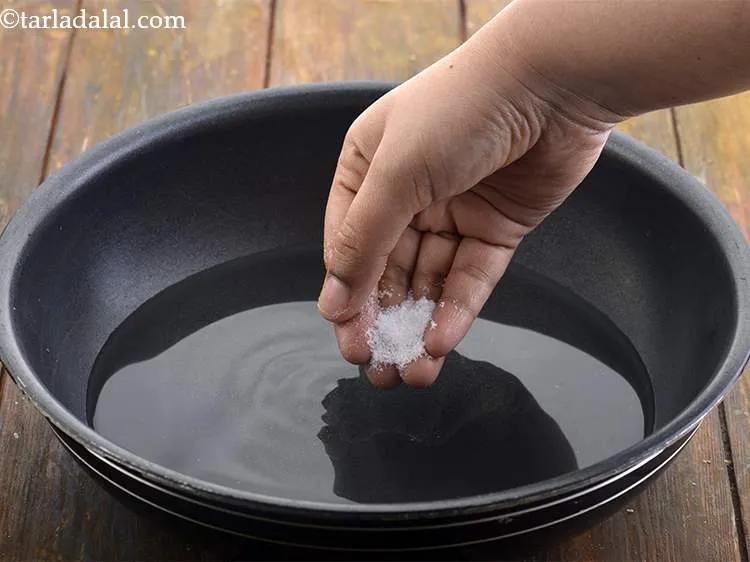Step 2 – Add the salt to it. Salt is added to enhance the taste of the dough …