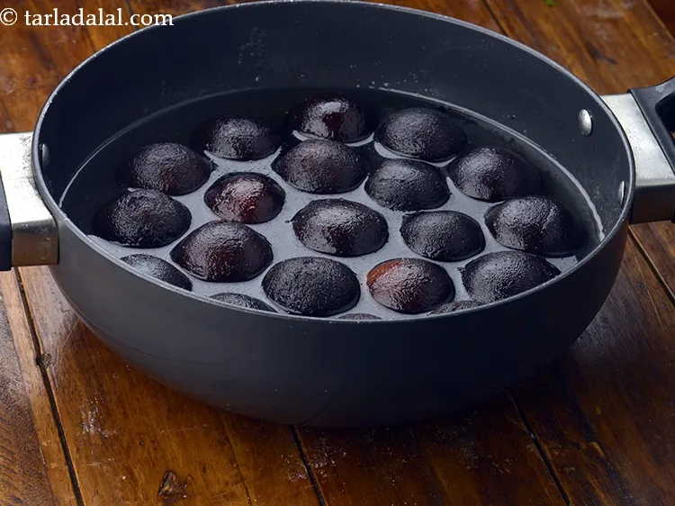 Step 24 – Soak the <strong>kala jamun recipe | black jamun with khoya or mava | Indian mithai …