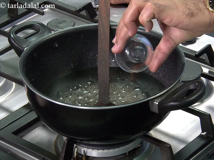 Step 7 – Switch off the flame, add a few&nbsp;<a href="https://www.tarladalal.com/glossary-saffron-kesar-520i">saffron (kesar) strands</a>.