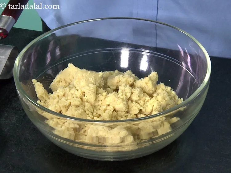 Step 9 – For the <strong>kala jamuns</strong>, we need 2 cups&nbsp;<a href="https://www.tarladalal.com/glossary-crumbled-gulab-jamun-mawa-2397i">crumbled gulab jamun mawa (hariyali khoya)</a>. The …