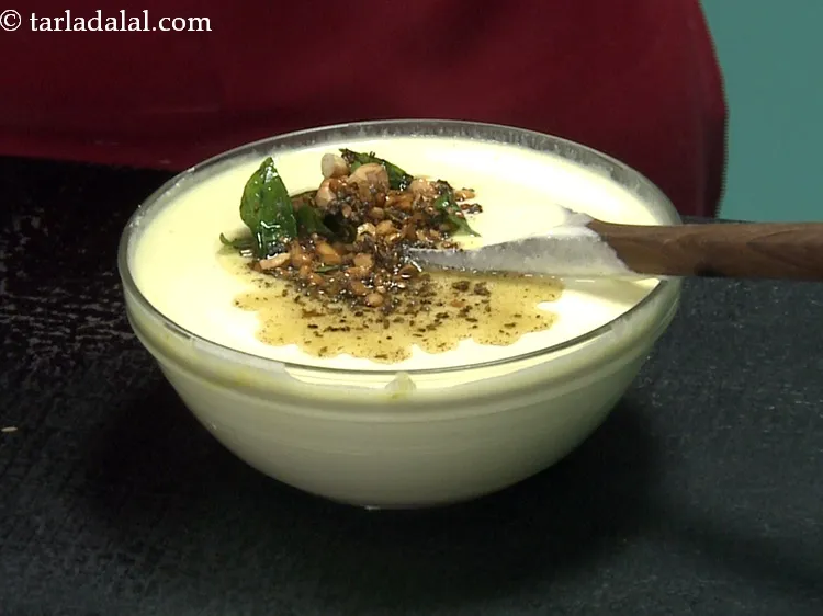 Step 46 – Add this tempering to the kanchipuram idli batter.