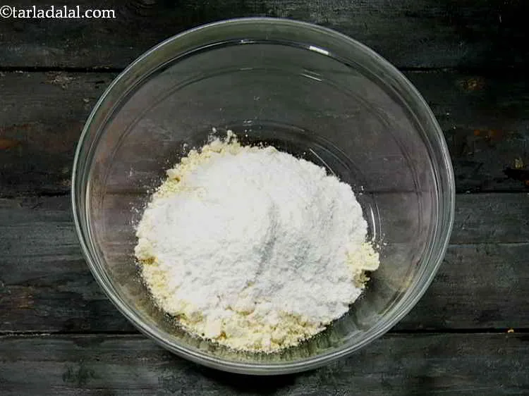 Step 2 – Then add 1/4 cup (30 grams) of rice flour or chawal ka atta to the …