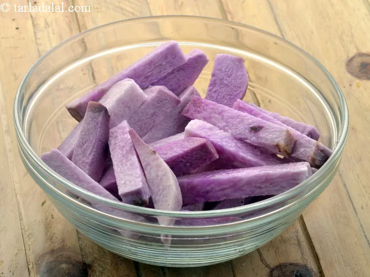 Step 3 – To make <strong>kand stir fry recipe | Indian purple yam stir fry | kand and …