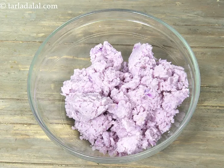 Step 9 – For the mixture of <strong>kand tikki recipe | Indian style kand ki pattice | purple …