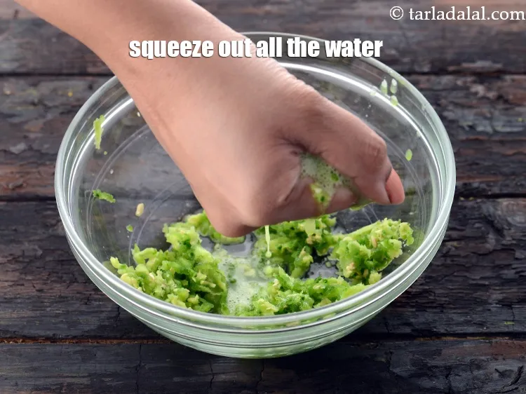 Step 11 – After 10 minutes squeeze out all the excess water by pressing it between your palms.&nbsp;