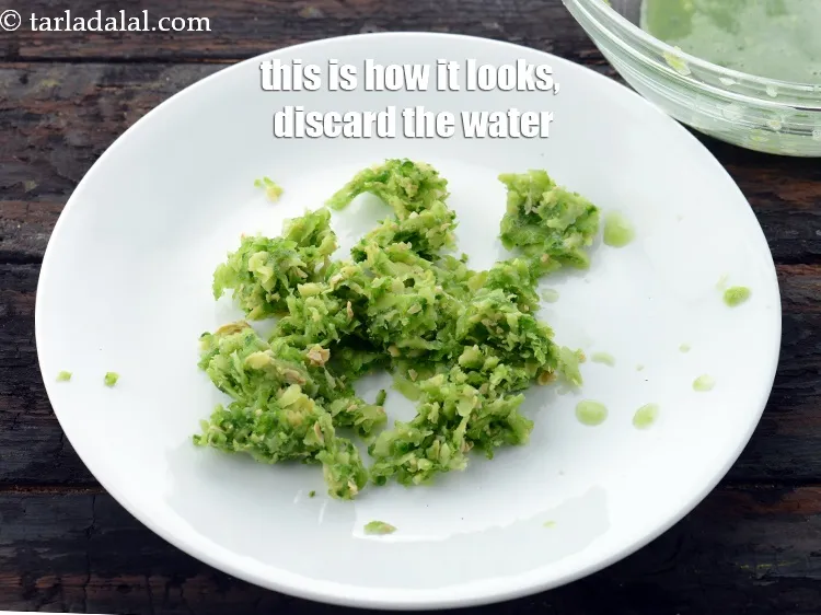 Step 12 – This is how it looks and discard the water.&nbsp;