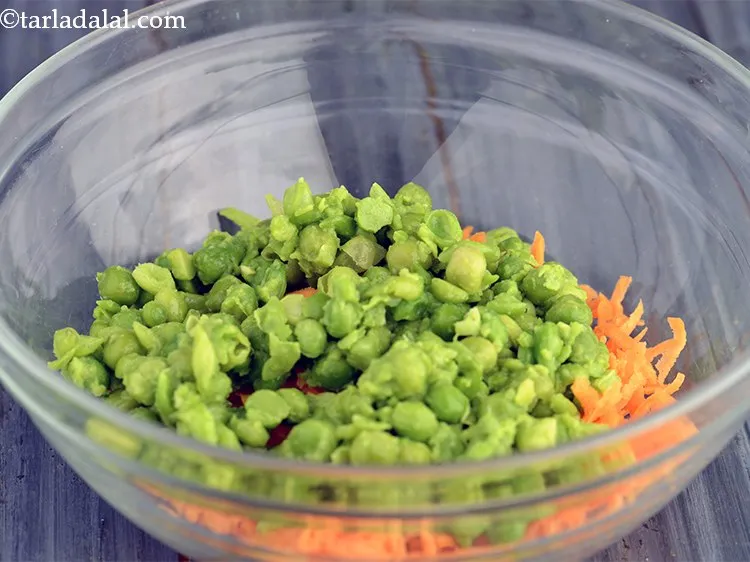 Step 9 – Add the fiber rich green peas.
