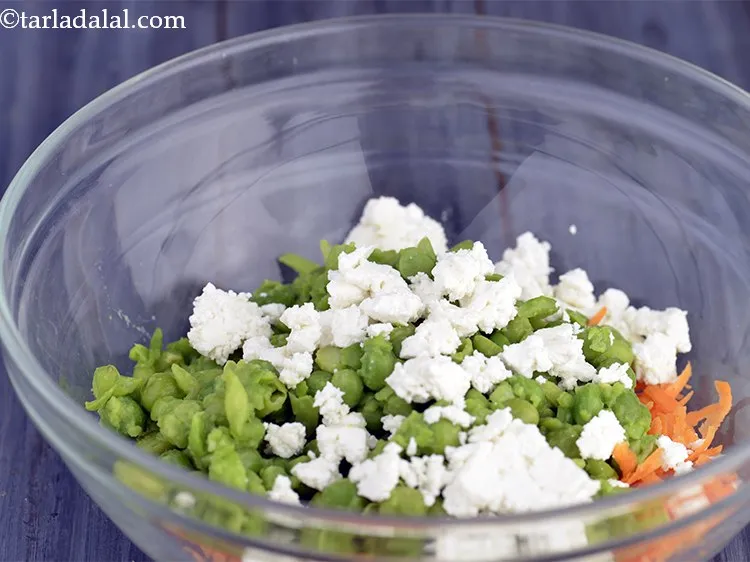 Step 10 – Add calcium and protein rich crumbled paneer. You can grate the paneer if you wish …