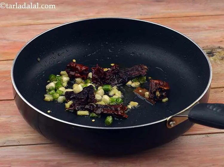 Step 10 – Saut&eacute; on a medium flame for 1 minute.