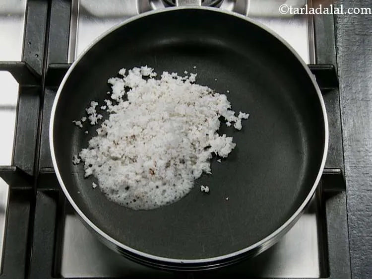Step 1 – In a broad non-stick pan, heat a little coconut oil. Once hot, add the grated …