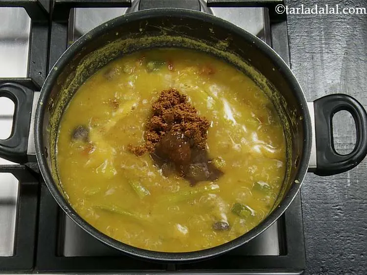 Step 26 – Also add tamarind pulp. To make tamarind pulp, soak the imli in water for 30 …