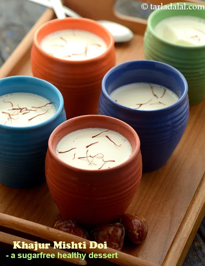 Step 16 – <strong>Khajur Mishti Doi - a sugarfree healthy dessert.</strong>