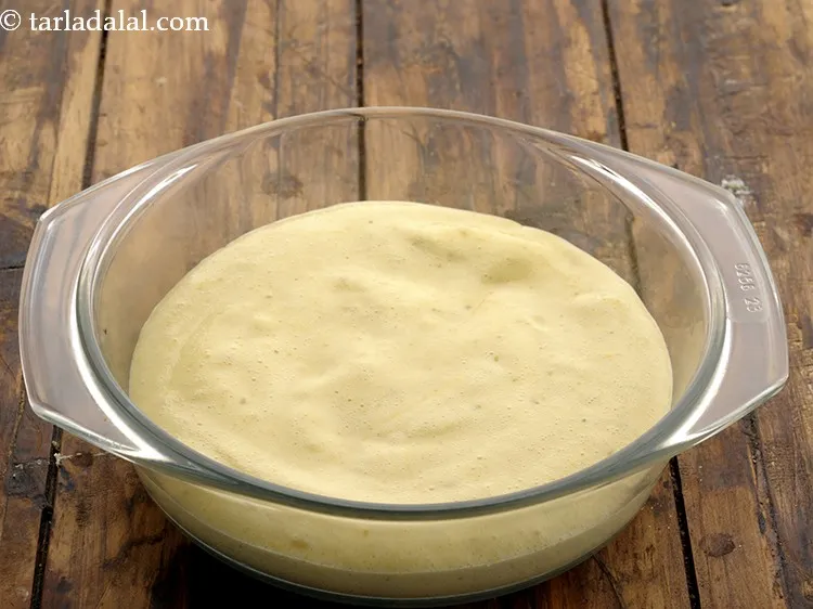 Step 14 – Pour half the batter into it. Always fill up only 75% (height) of the dish. …