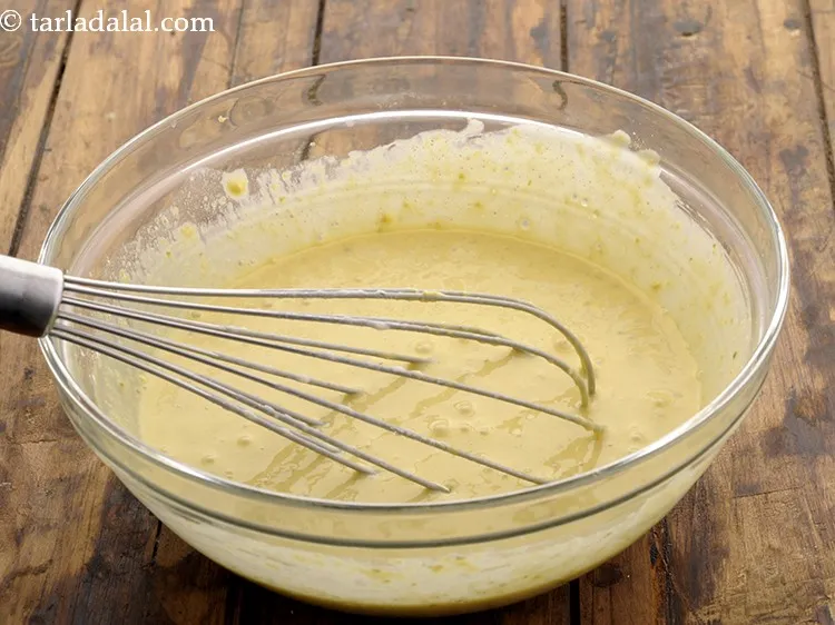 Step 9 – Mix well till no lumps remain and our <strong>khaman dhokla</strong> batter is ready.