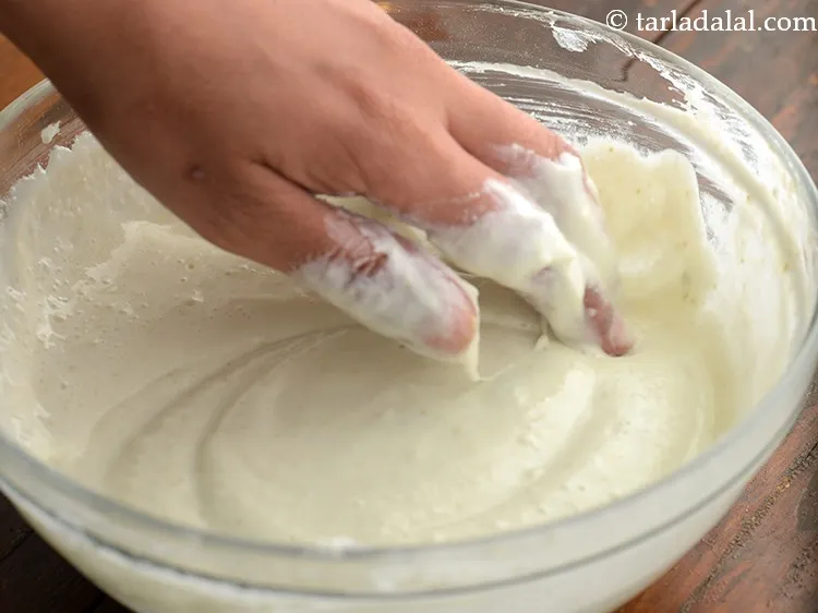 Step 10 – Mix again using your hand. The best part about this <strong>quick khatta dhokla</strong> is the …