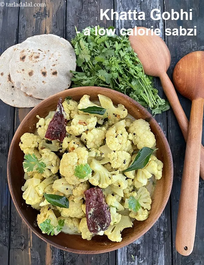 Step 42 – <strong>Khatta Gobhi &ndash; a low calorie sabzi.</strong>