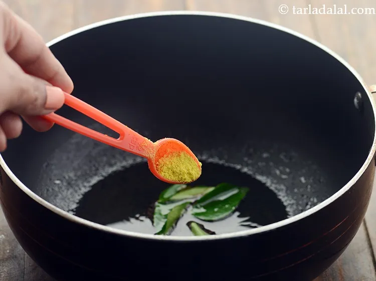 Step 16 – Add asafoetida for a nice fragrance.