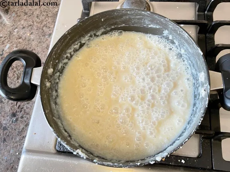 Step 17 – You can see that the milk is slowly evaporating.&nbsp;