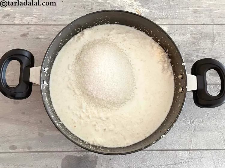 Step 10 – Add&nbsp;<meta charset="UTF-8" />1 1/2 cups&nbsp;<a href="glossary-sugar-chini-shakkar-278i">sugar</a>.