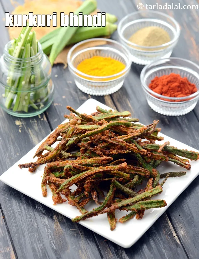Step 24 – Serve <strong>crispy bhindi recipe | kurkuri bhindi | crispy fried okra | karari bhindi Indian …