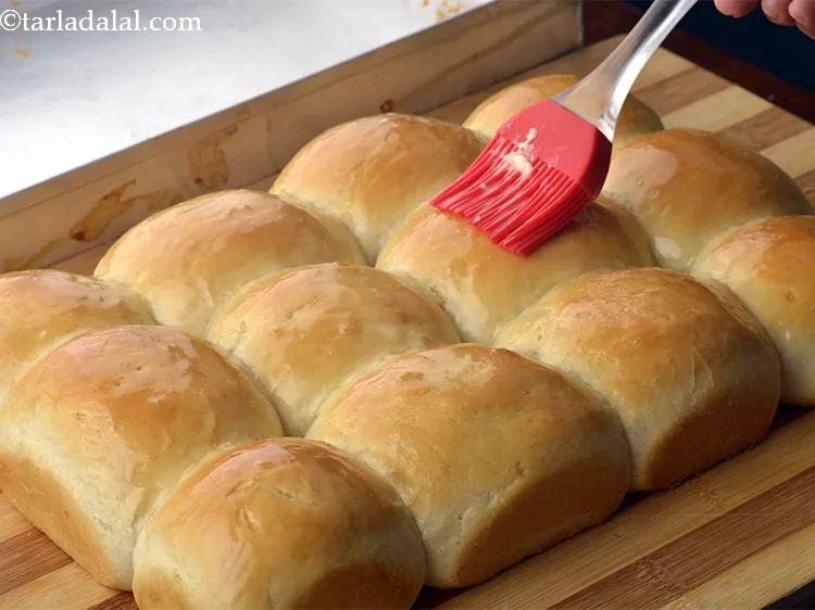 Step 33 – Once cooled, de-mould it. Brush the laadi pav with butter and cool completely.