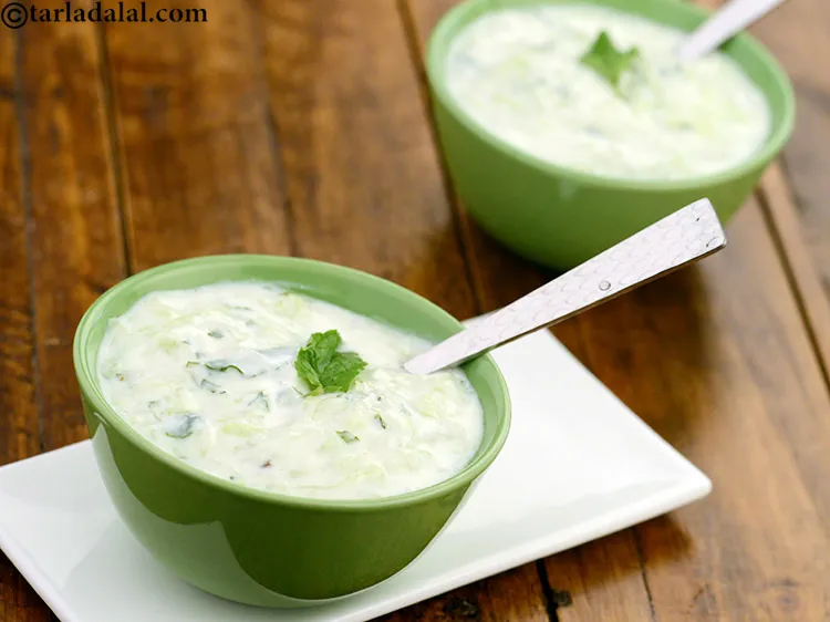 Step 18 – <meta charset="UTF-8" /> Refrigerate for at least &frac12; hour. Serve&nbsp;<strong>lauki aur pudine ka raita recipe …