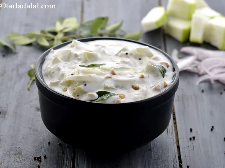 Step 23 – Serve immediately or refrigerate the<strong> lauki ka raita ( Dudhi Raita)</strong> &amp; serve chilled after …