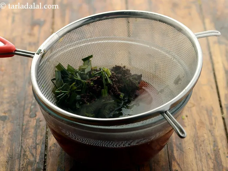 Step 7 – Strain it using a strainer in a deep bowl and cool completely. By adding ginger …