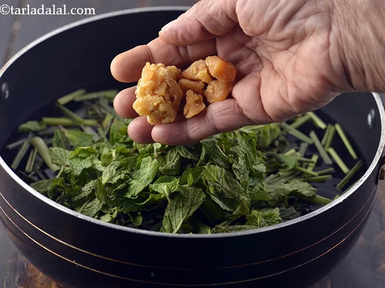 Step 8 – Add jaggery for sweetness. Jaggery can be swapped with any organic sugar or honey. To …