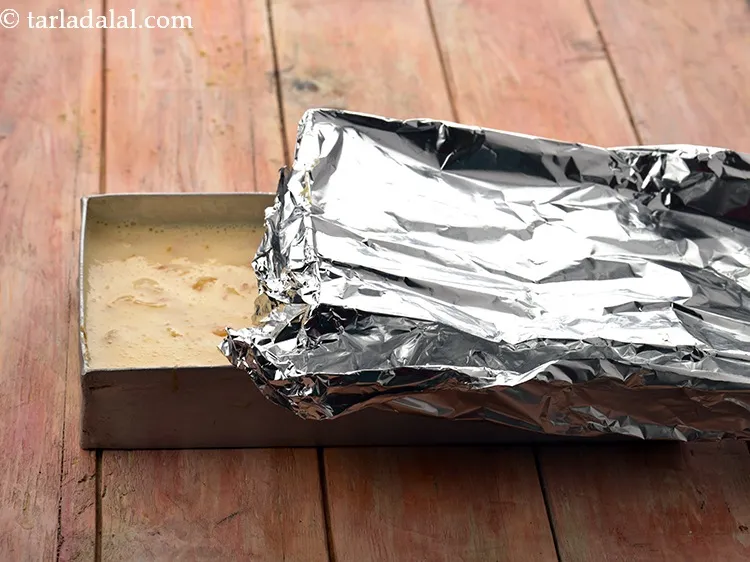 Step 26 – Cover with an aluminium foil and freeze for approx. 10 hours or till set.